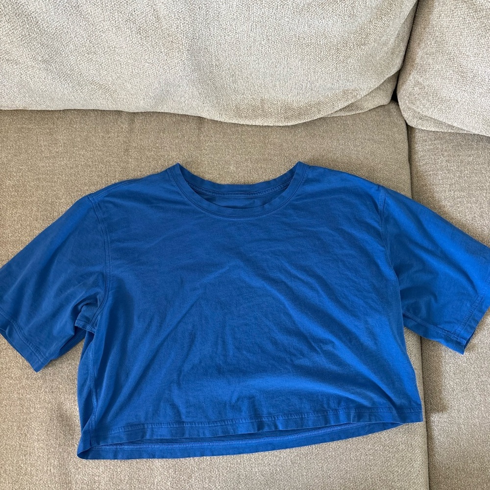Kids Blue Cropped Tee - Classic Short Sleeve